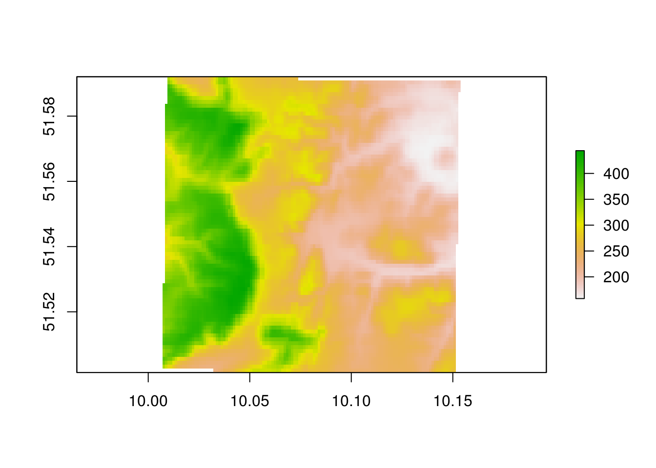 Ebergotzen DEM reprojected in geographical coordinates.