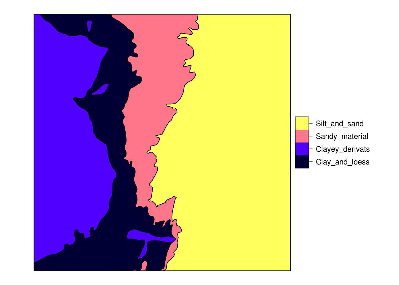 Ebergotzen parent material polygon map with legend.