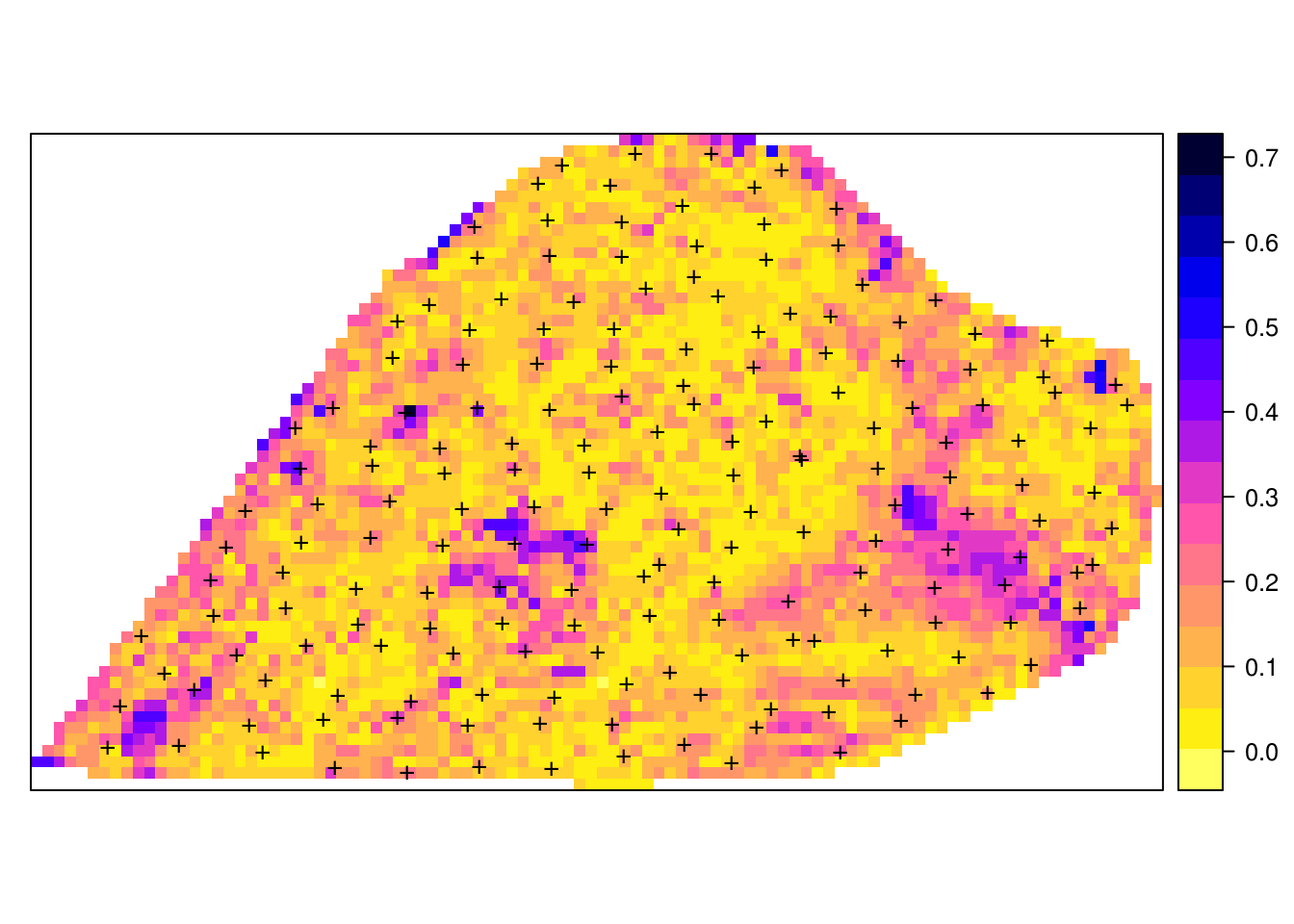 Example of variance of prediction models for soil pH.